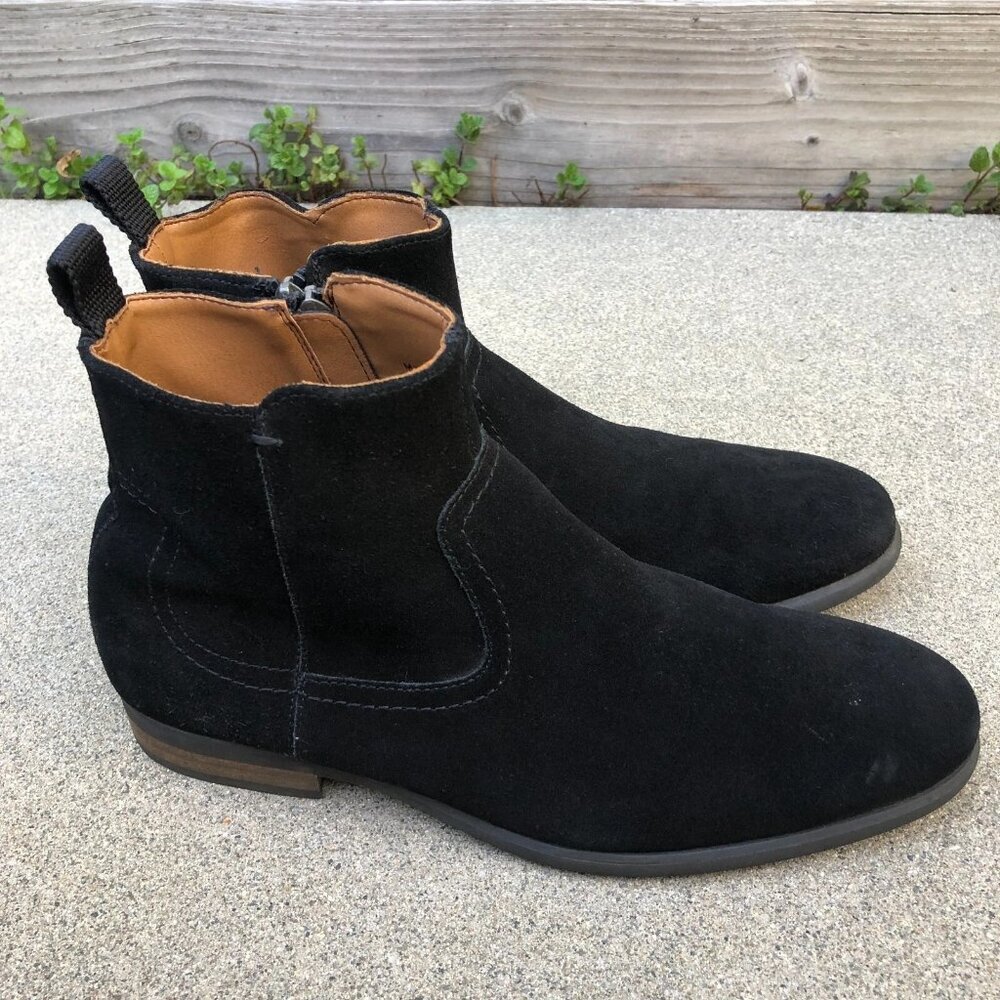 CALL IT SPRING Faux Leather Suede Boots 10.5 Women's Black Short Ankle Shoes